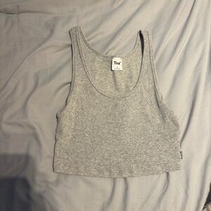 Aritzia Gray Ribbed Tank Top